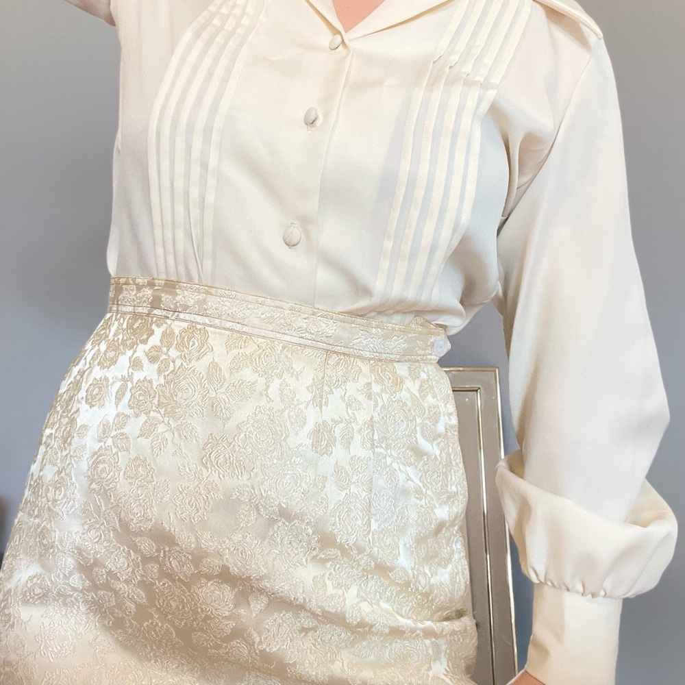 American Vintage Cream Pencil Skirt